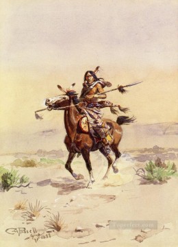 Amerikanischer Indianer Werke - Edelmann der Ebenen 1899 Charles Marion Russell Indianer